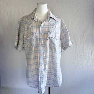 Vintage Levi’s plaid pearl snap shirt size large